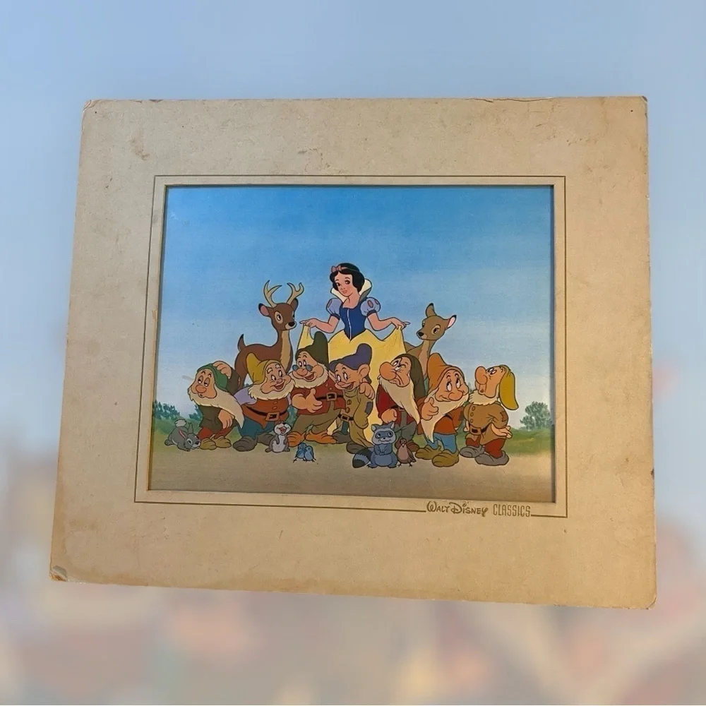 Vintage Disney Lithograph Snow White & Lady and the Tramp